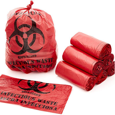 Rote 19*23in autoklavierbare Biohazard-Abfall-Tasche biologisch abbaubar