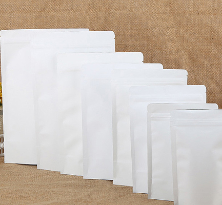Aluminisierte weiße Kraftpapier-Taschen-selbsttragende Reißverschluss-Tasche mit Reißverschluss