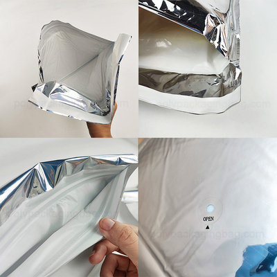 Wasserdichte Wärmehülle Kaviarkühlschrank Verpackungen für den Versand, Folie isolierte Tasche Silber Mailer